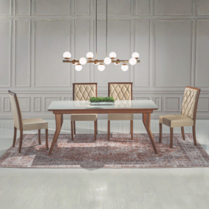 CONJUNTO MESA DE HEREIRA VIDRO C/ 6 CADEIRAS (RETANGULAR)