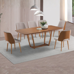 CONJUNTO MESA LISBOAN C/ 6 CADEIRAS (RETANGULAR)
