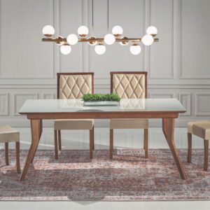 CONJUNTO MESA DE HEREIRA VIDRO C/ 4 CADEIRAS (RETANGULAR)
