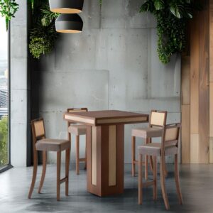 CONJUNTO BISTRO CELITE C/ 4 BANQUETAS (QUADRADO)